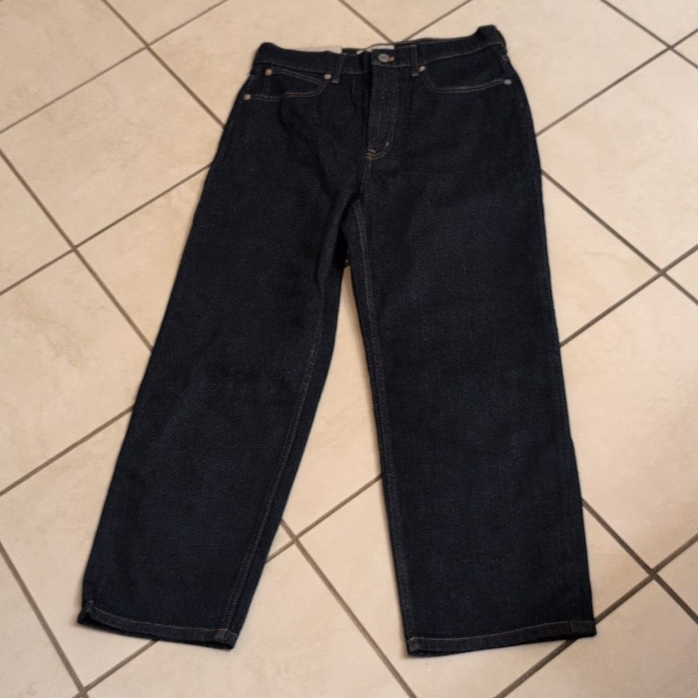 NWT Everlane The Way-high Jean Pure Blue Dark Organic Denim Straight Leg 30 - Picture 2 of 14